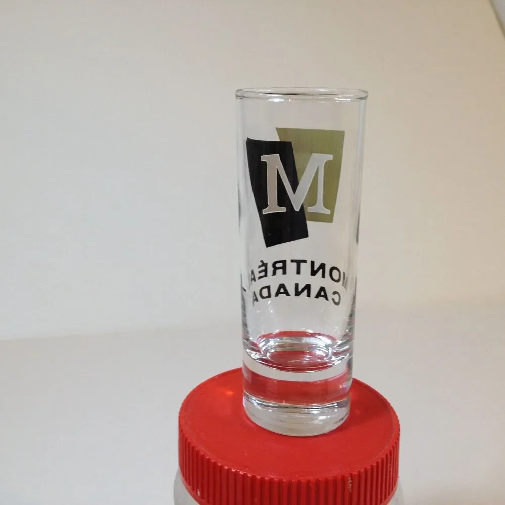 Vintage Montreal Canada Shooter Shot Glass Logo Design